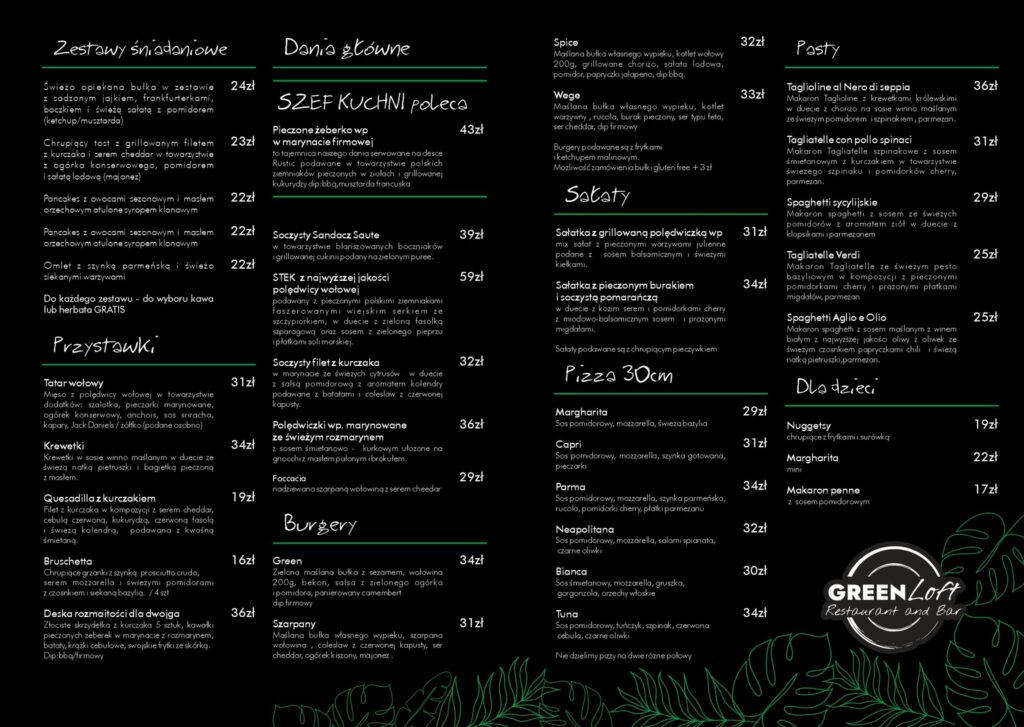 green loft płock menu