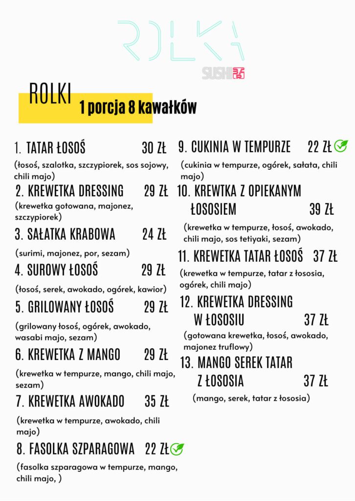 Menu Rolka Sushi Bar - zdjęcie 2