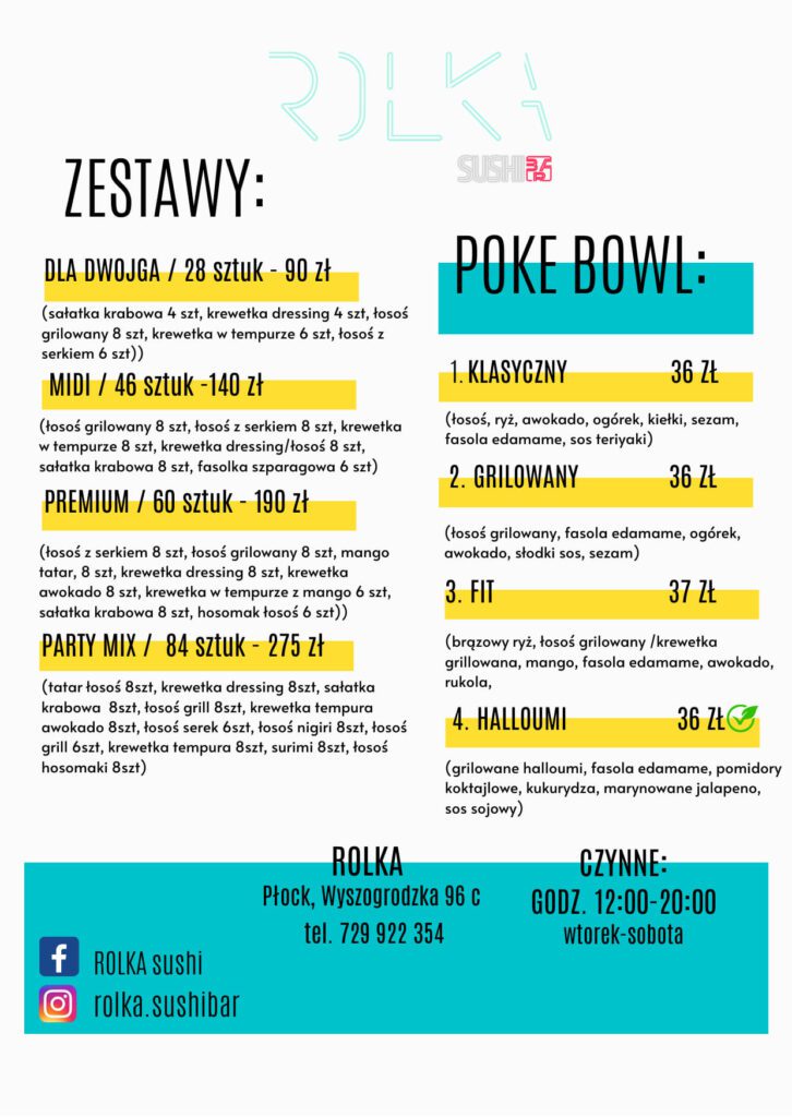 Menu Rolka Sushi Bar - zdjęcie 1