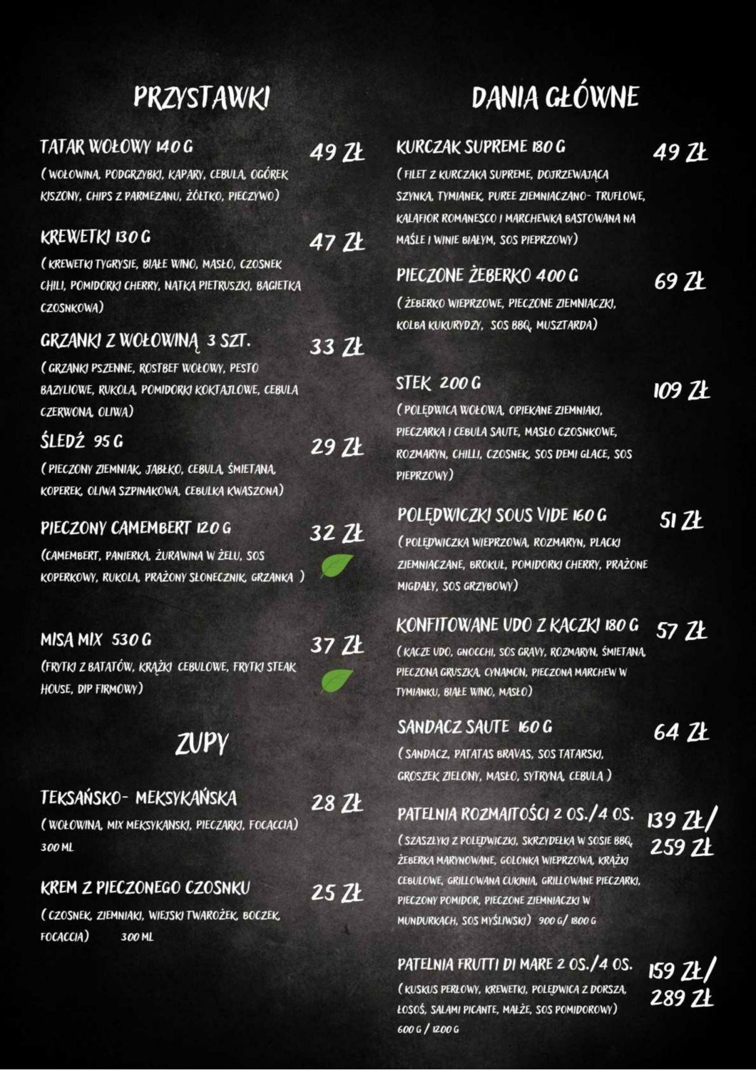 Menu Green Loft - zdjecie 1