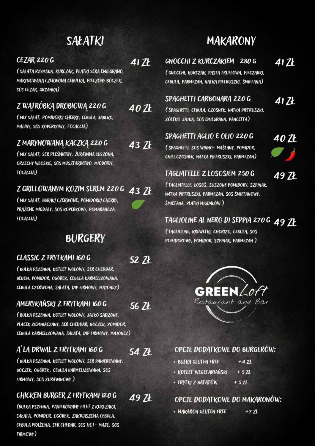 Menu Green Loft - zdjecie 2