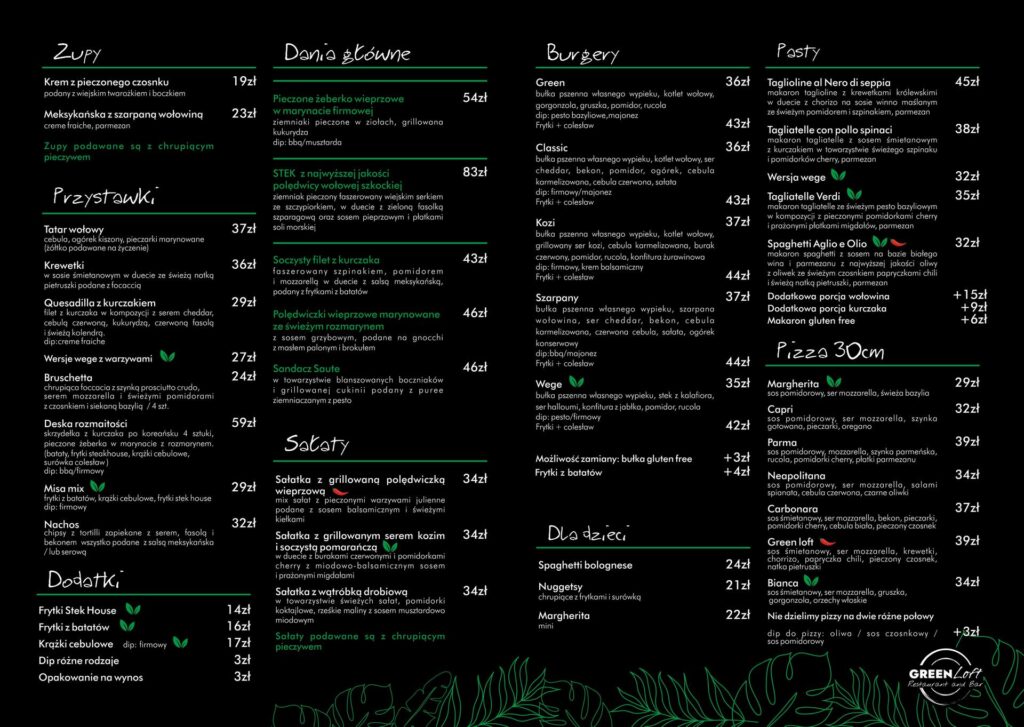 Menu Green Loft - zdjęcie 3