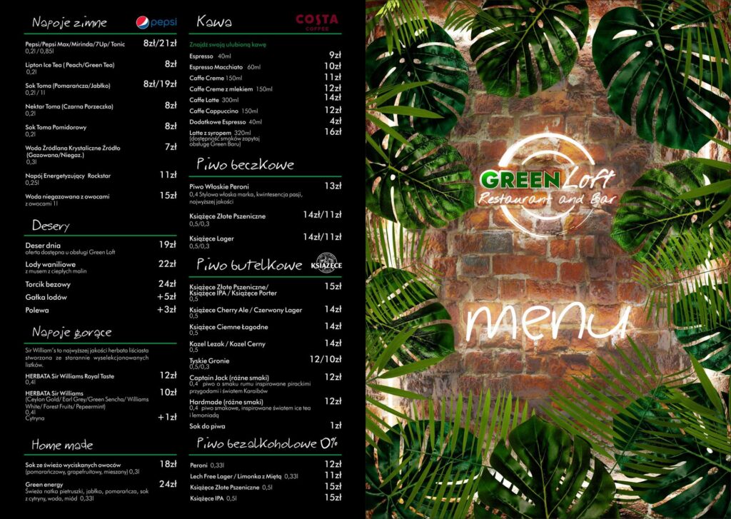 Menu Green Loft - zdjęcie 2