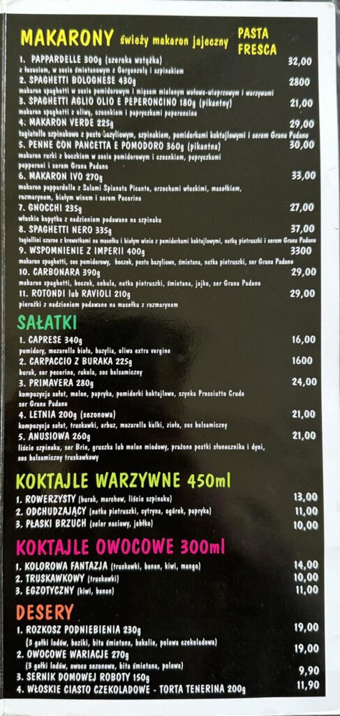 Menu Pizzeria Czerwony Pomidor - zdjęcie 2