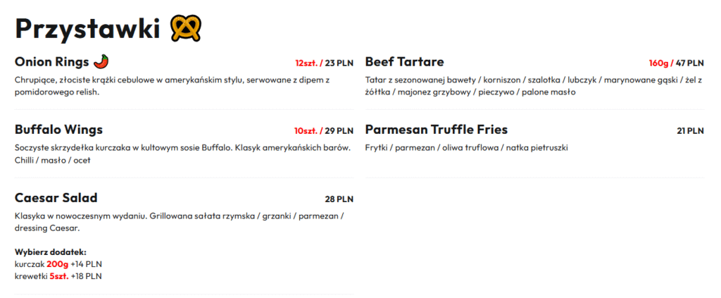 Menu Family American Food - zdjecie 1