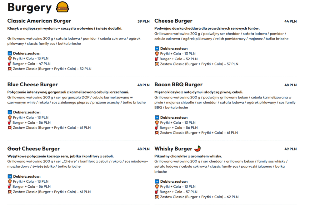 Menu Family American Food - zdjecie 4