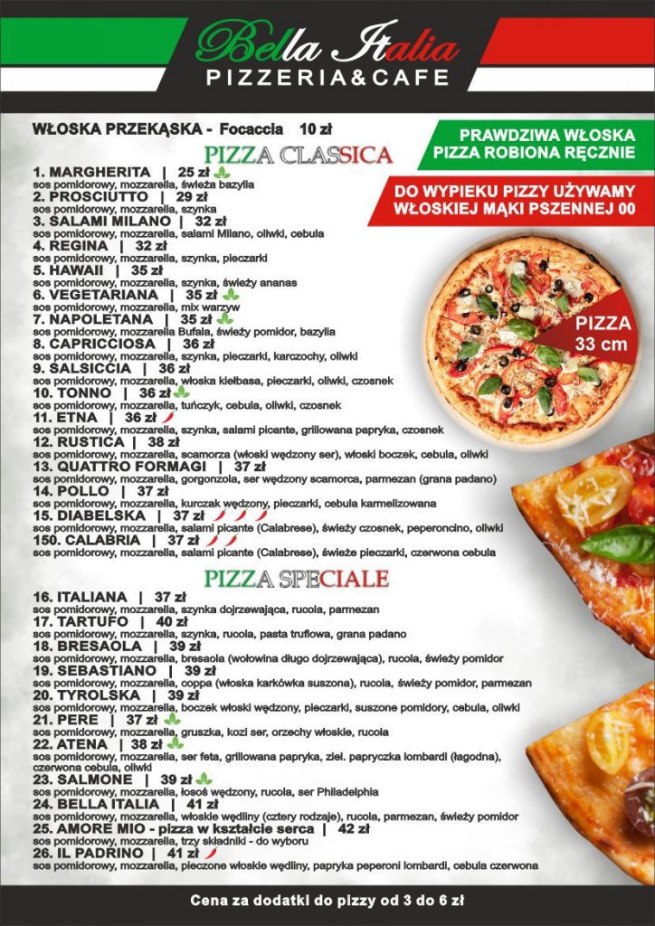 Menu Bella Italia - zdjęcie 2