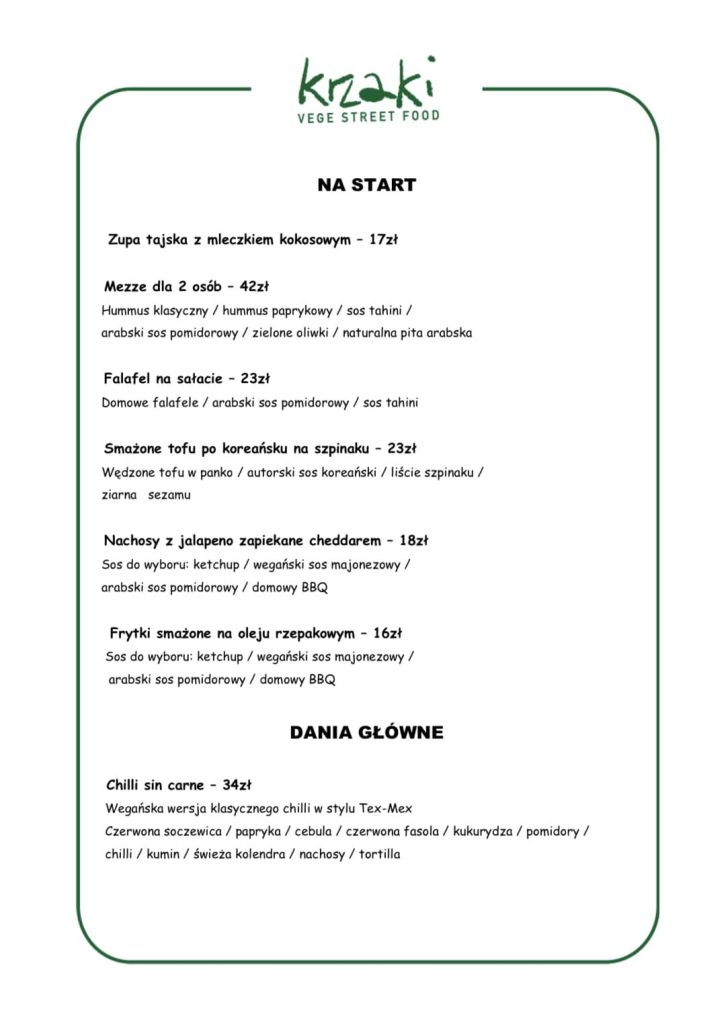 Menu Krzaki - zdjęcie 1