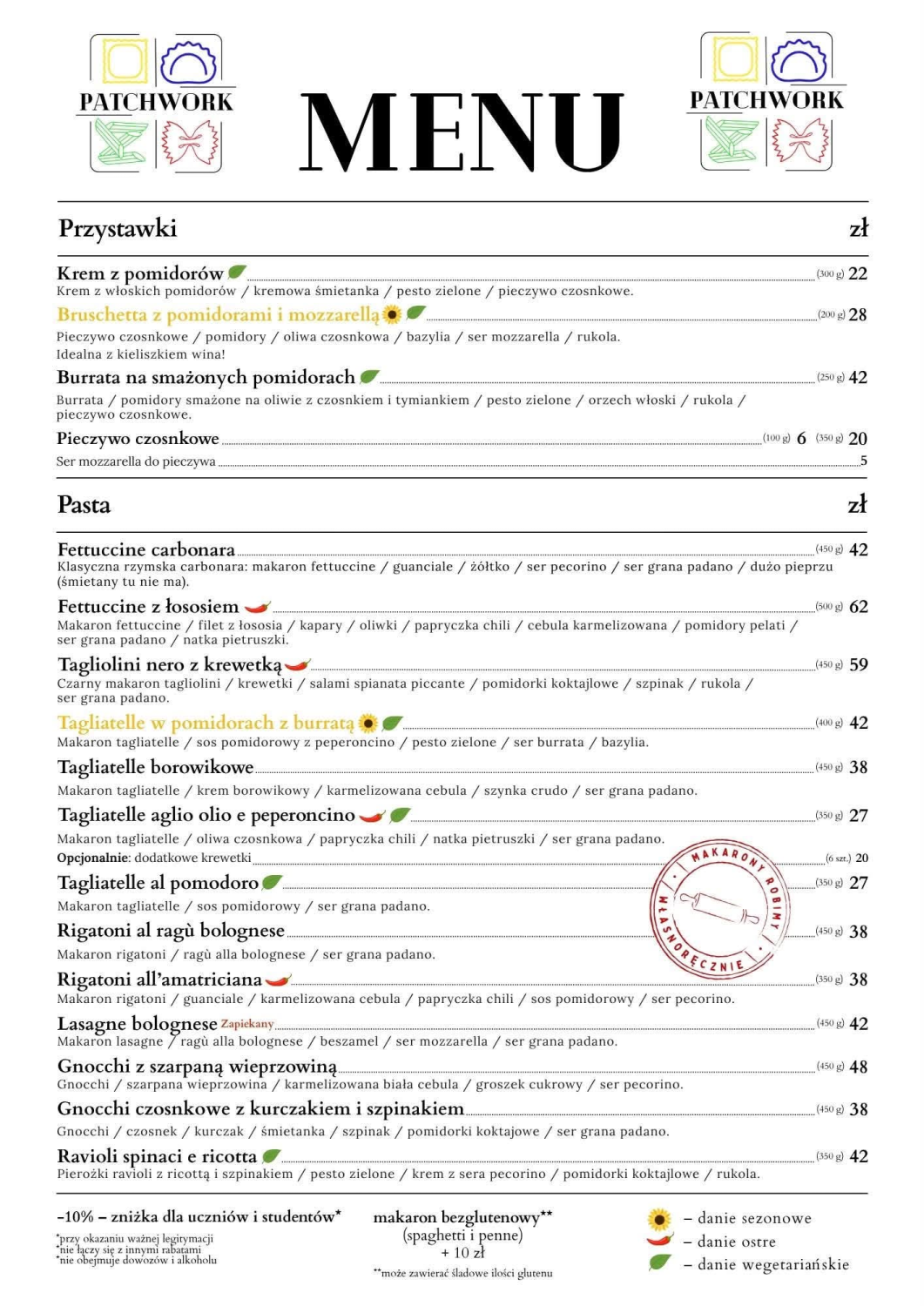 Menu Patchwork - zdjecie 1