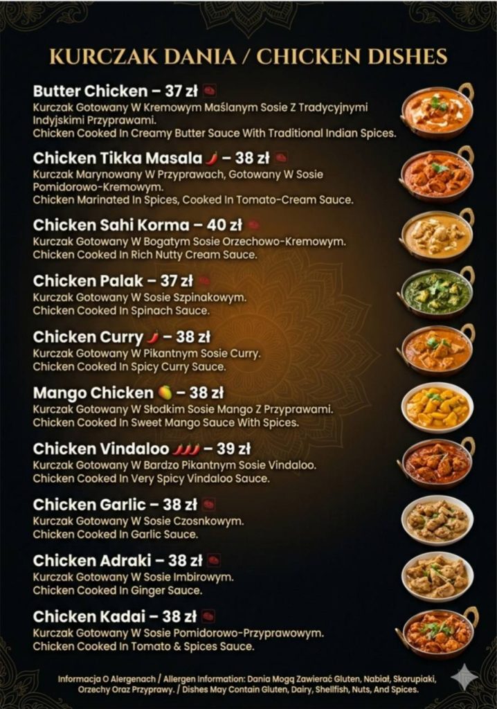 Menu Indyjska Restauracja U Ahmeda - zdjecie 5