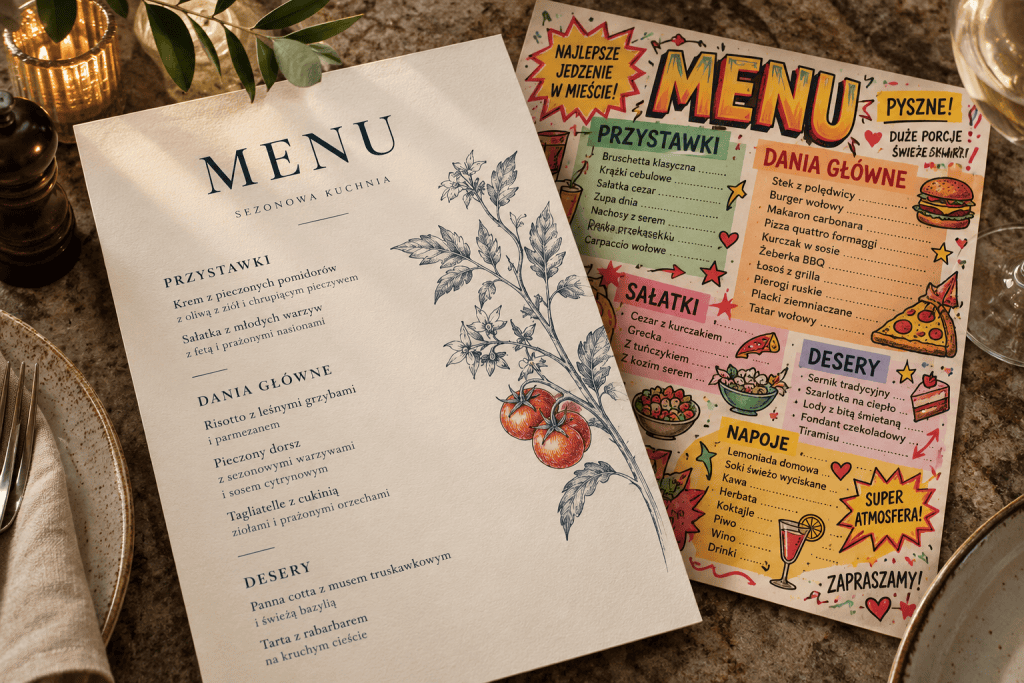 Jak zrobić menu restauracji z AI?